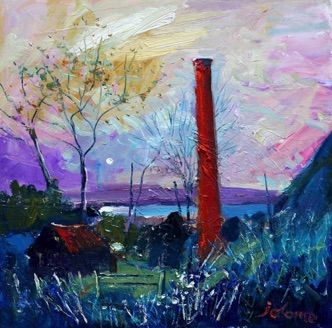 The Chimney at Crinan Harbour 16x16